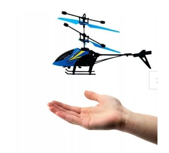 Helicóptero Moderno Azul Con Sensor Recargable Volado-2