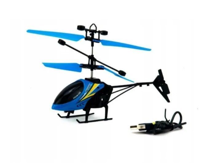 Helicóptero Moderno Azul Con Sensor Recargable Volado-0