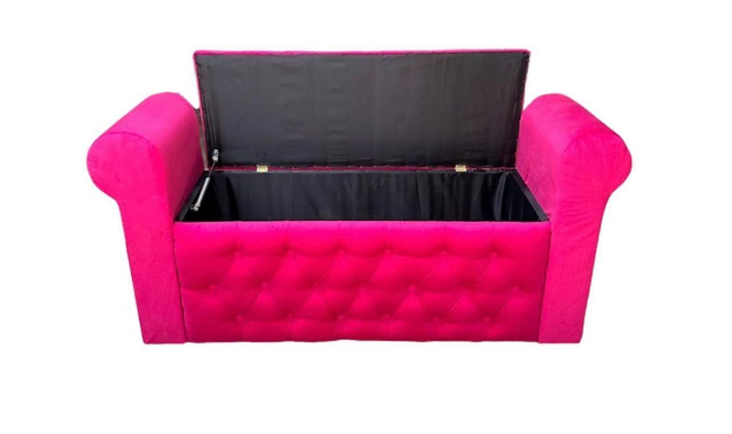 Banqueta Baul Capitone fucsia felpa-3