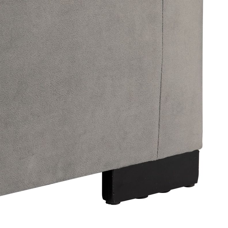 Banqueta con Baúl Leyzy Gris Felpa 40X55X105 cm Máxima Design-4