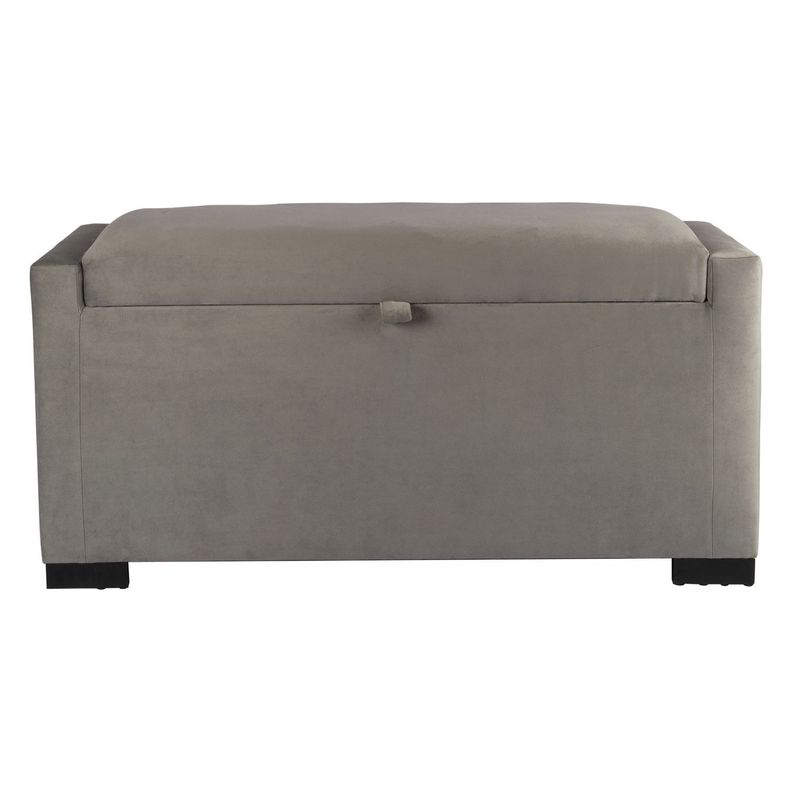 Banqueta con Baúl Leyzy Gris Felpa 40X55X105 cm Máxima Design-0