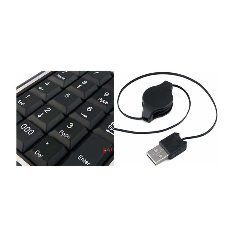 Teclado Numérico Conexión Usb Con Cable Retráctil - Puntostore-1