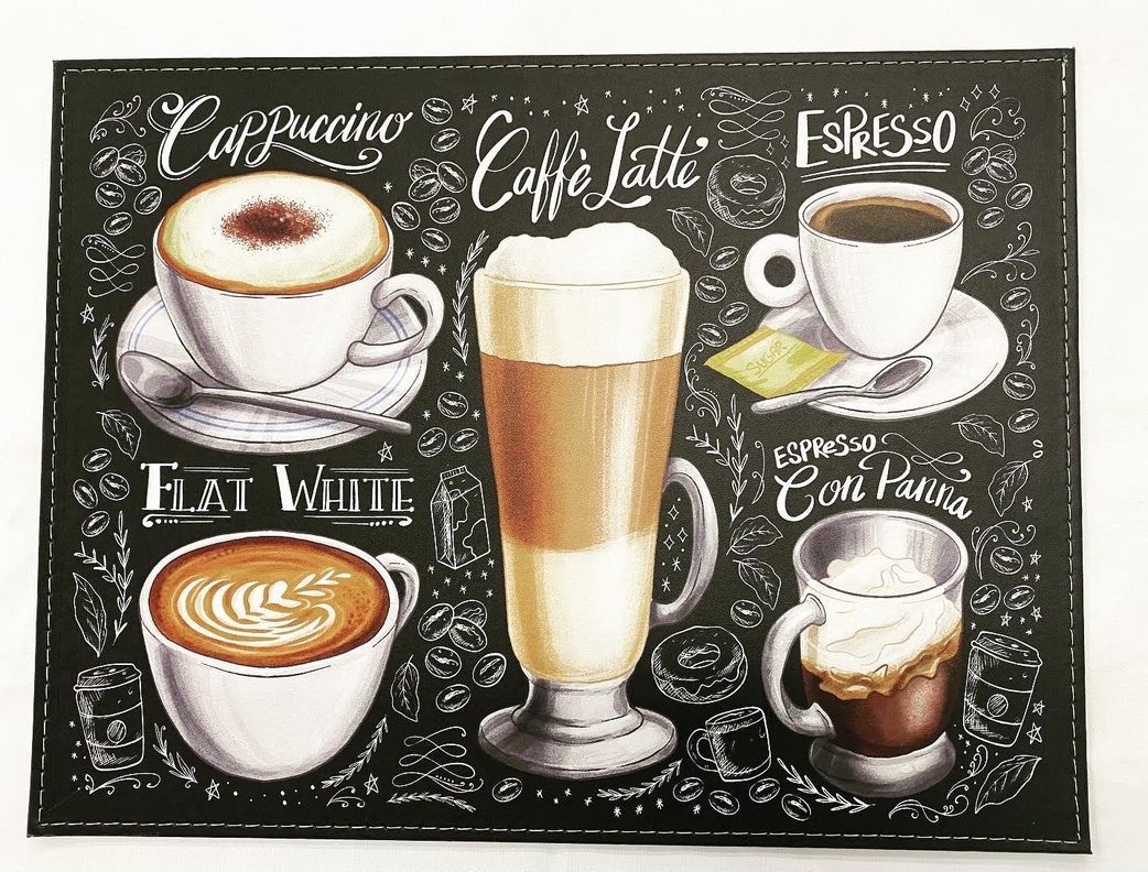 Set de 6 individuales tipos de café-0