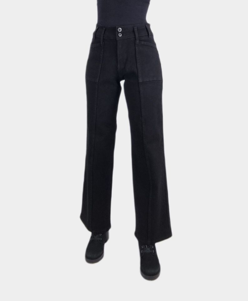 Jeans color wide leg negro-0