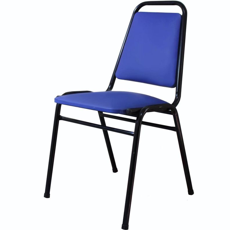 Silla Auditorio Tapizada Azul 84x49x47 cm-2