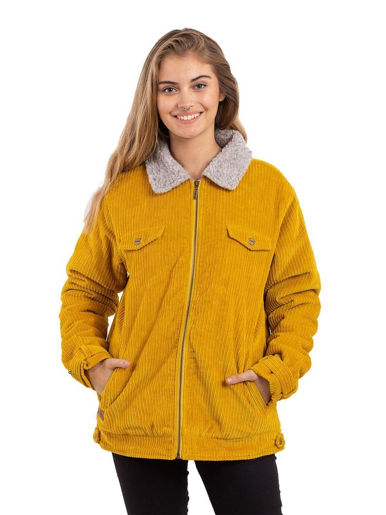 Chaqueta Panamericana Mostaza Mujer-0