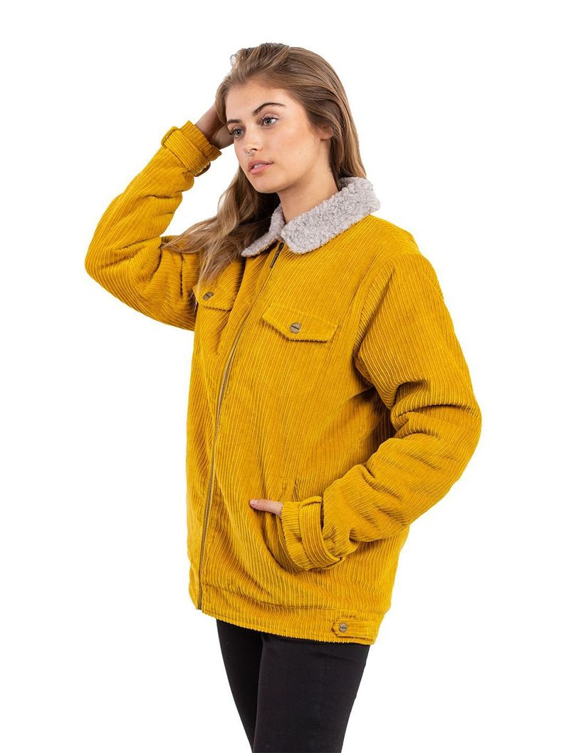 Chaqueta Panamericana Mostaza Mujer-1