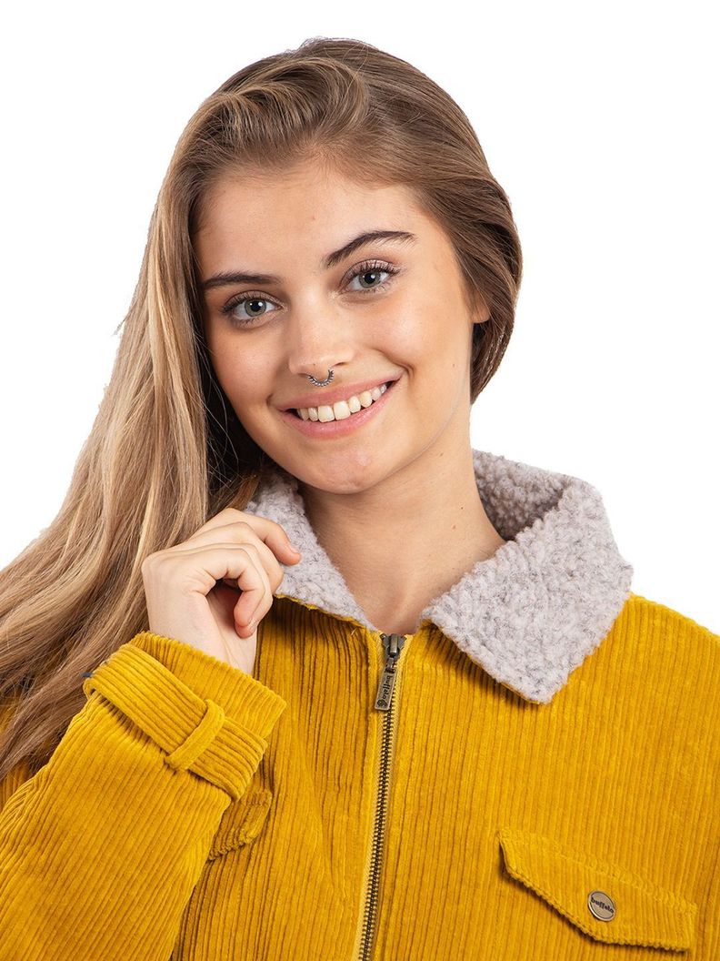 Chaqueta Panamericana Mostaza Mujer-3