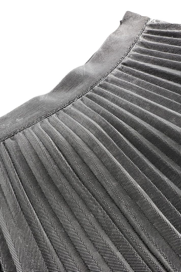 Falda Plisada Metalizada Gris Nicopoly-1