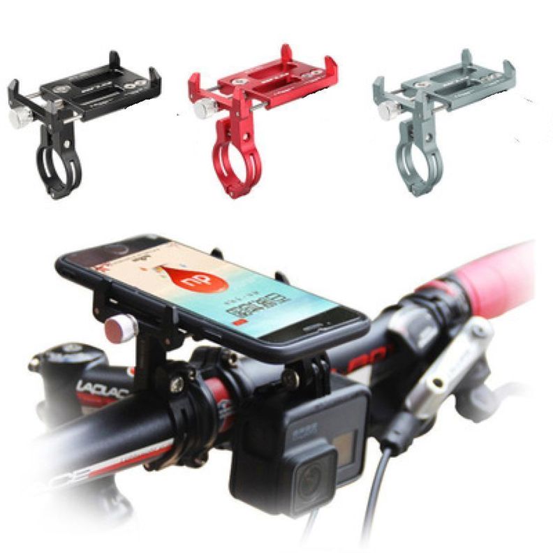 Scooter, Bicicleta Soporte para celular ajustable (Negro/Rojo)-2
