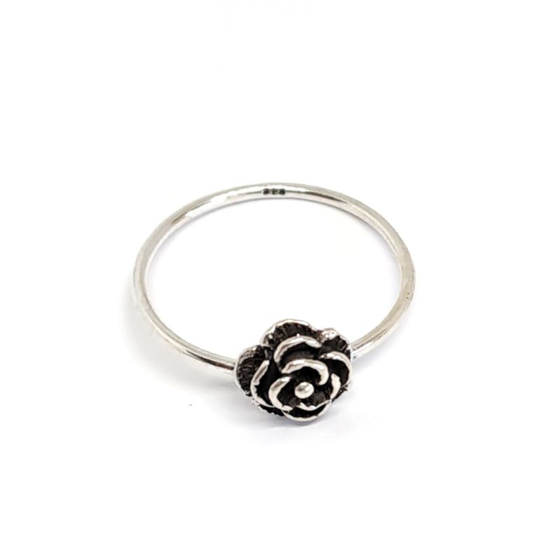 Anillo Flor #14 Plata Fina 925-0