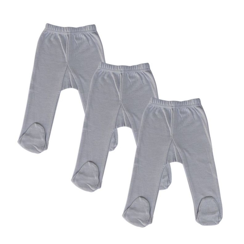 Set de 3  Panties Lisas de Algodón Gris para Bebé Pumucki-0