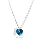 Collar Corazón Cristal Austríaco Cadena Veneciana Plata Fina 925-1