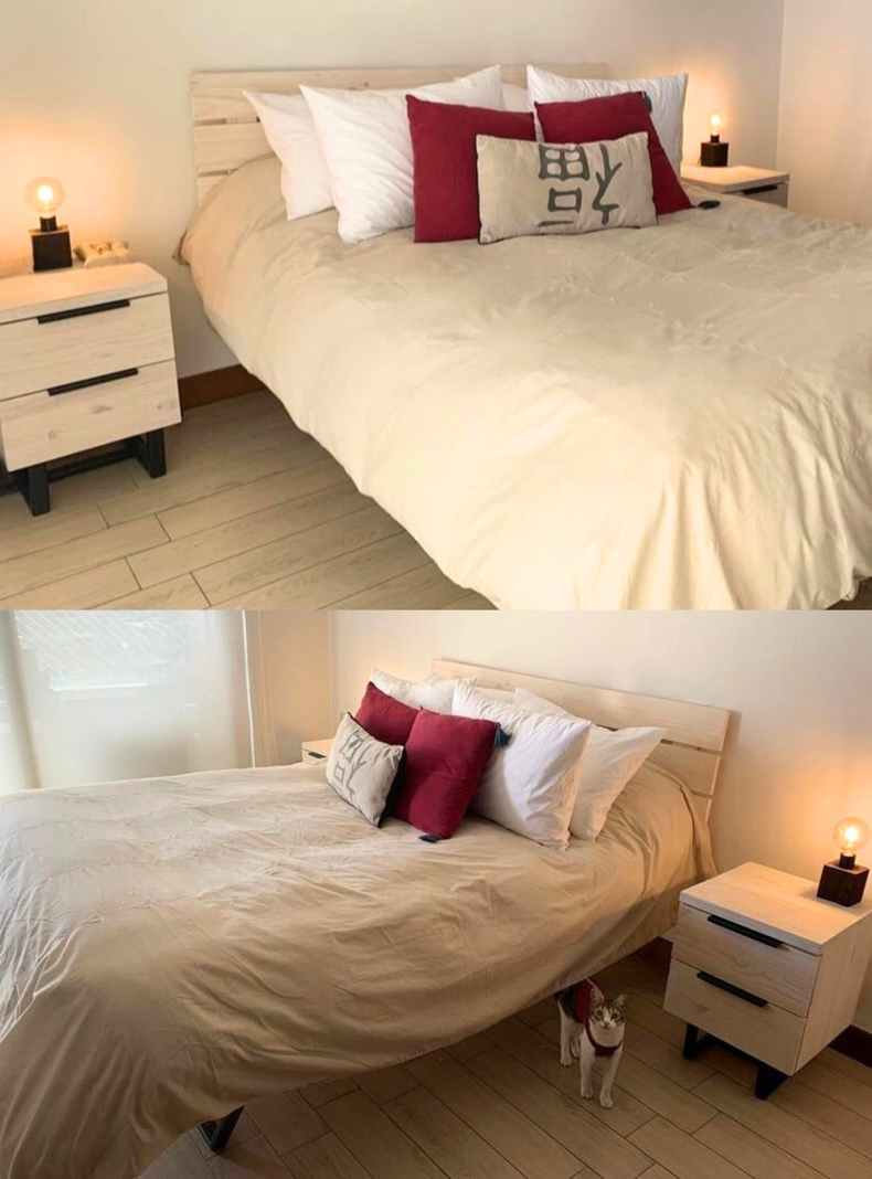 Cama RËFËL Color Albayalde Base Negro Super King-3