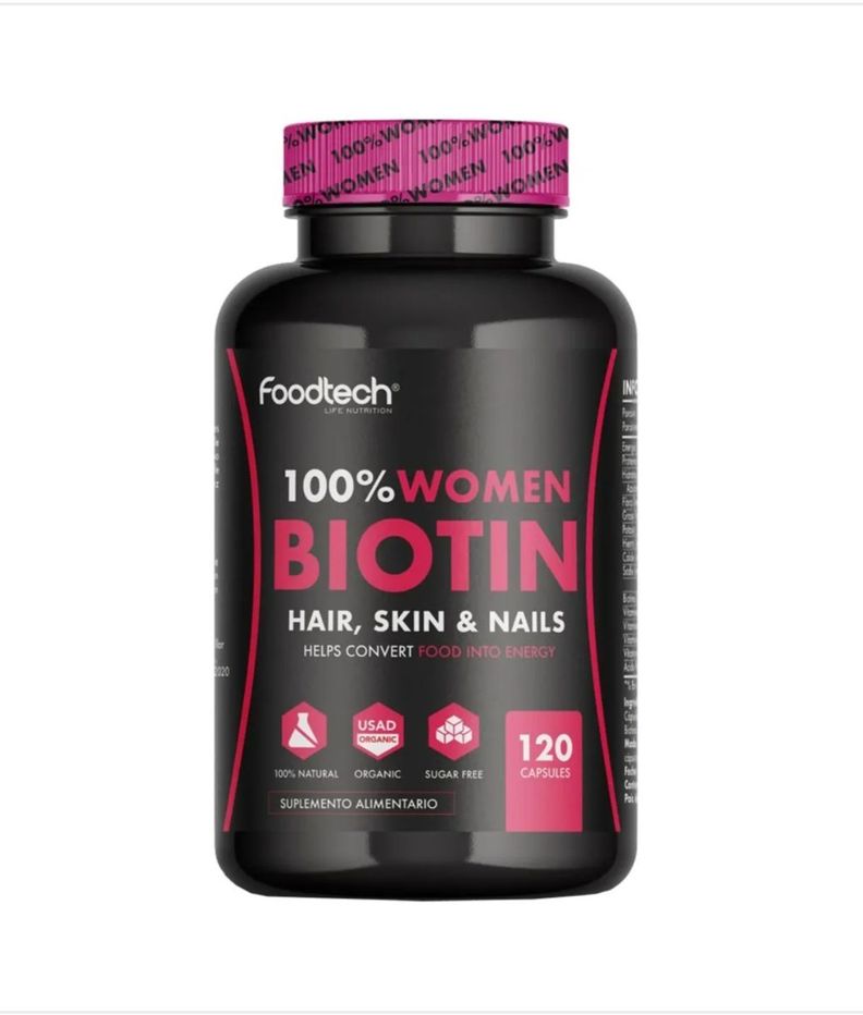 100 Women Biotin 120 caps Foodtech Negro