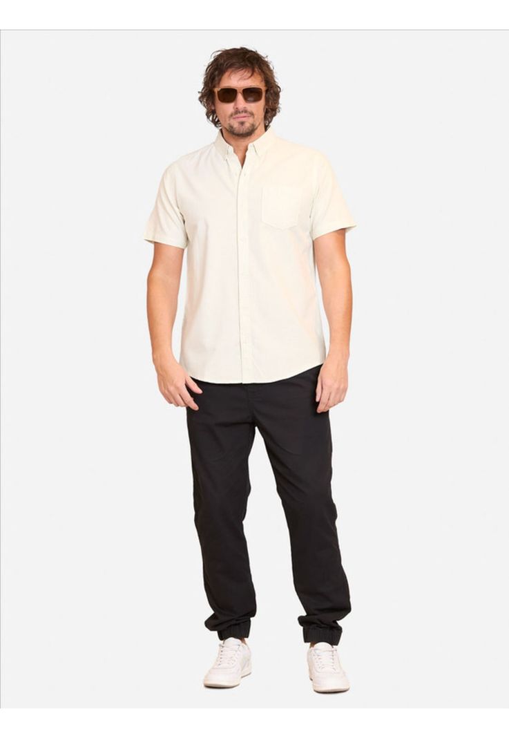 Camisa M/C Shirt Oxford Solid Verde Hombre Volcom-3