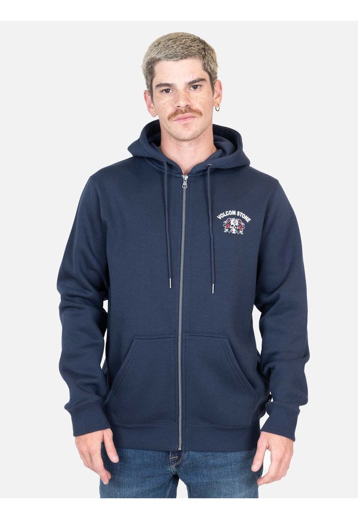 Poleron Warp Azul Marino Hombre Volcom-0