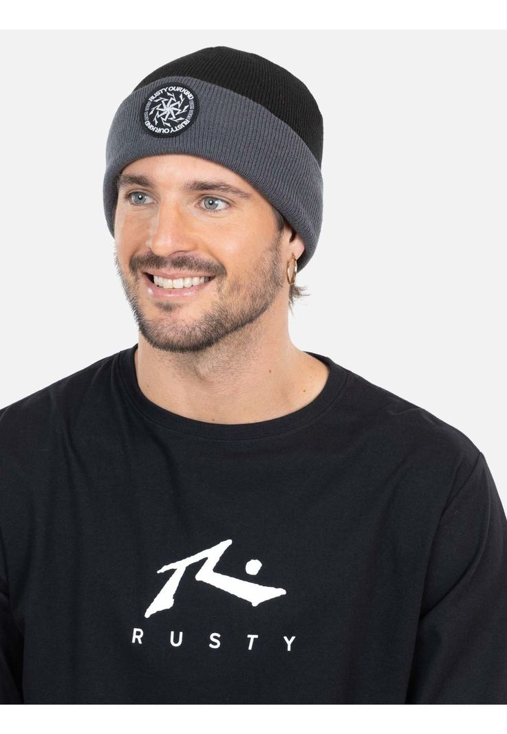Gorro Rizo beanie Negro Hombre Rusty-1