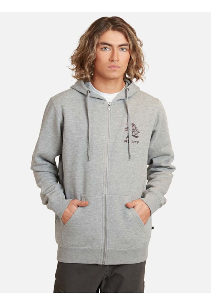 Poleron Mental Control Full Zip Negro Hombre Rusty-0