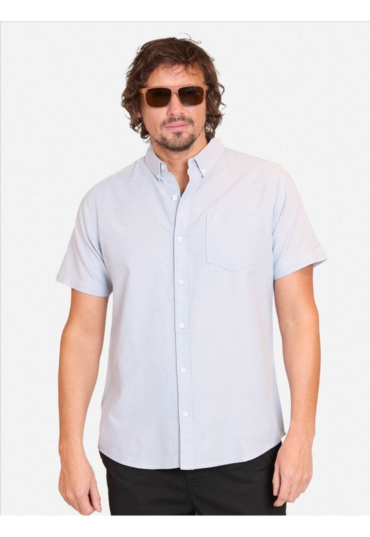 Camisa M/C Shirt Oxford Solid Celeste Hombre Volcom-0
