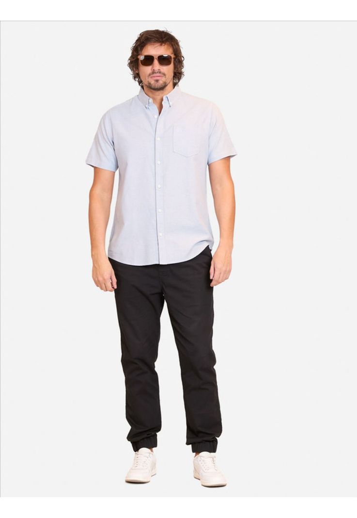 Camisa M/C Shirt Oxford Solid Celeste Hombre Volcom-3