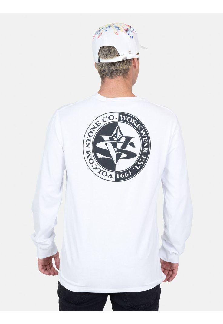 Polera ML Excavator Blanco Hombre Volcom-1