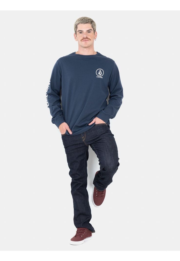 Polera ML CarveX Azul Marino Hombre Volcom-3