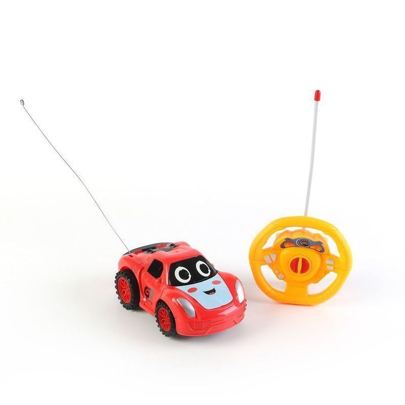AUTO DEPORTIVO ROJO CON VOLANTE RADIO CONTROL-0