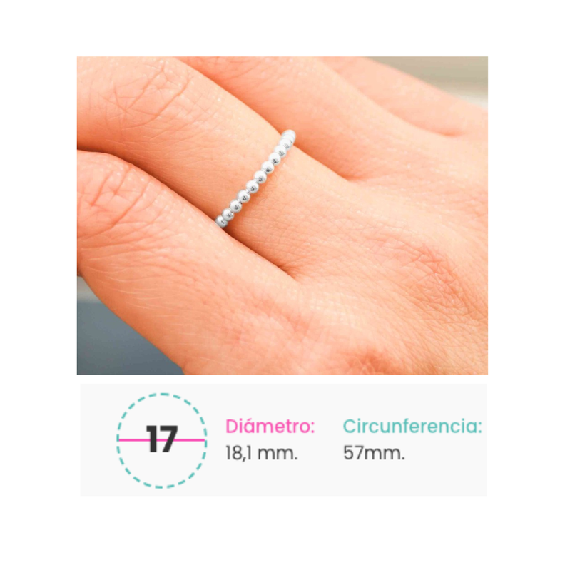 Anillo de Plata Anti Estrés Camino de Esferas-2