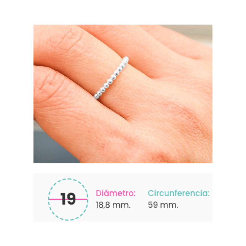 Anillo de Plata Anti Estrés Camino de Esferas-3