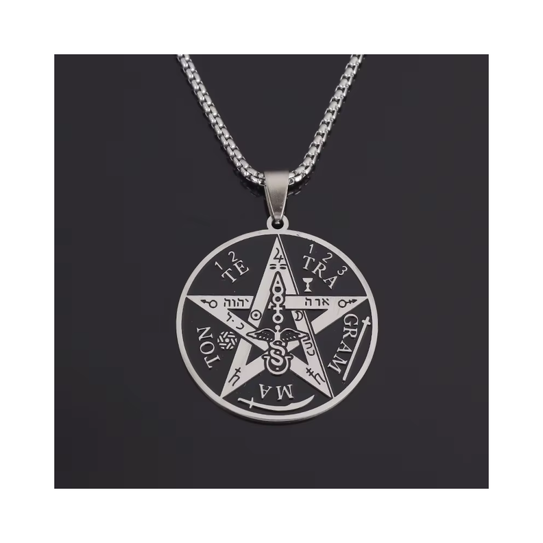 Collar de Acero Colgante Tetragrammaton-3