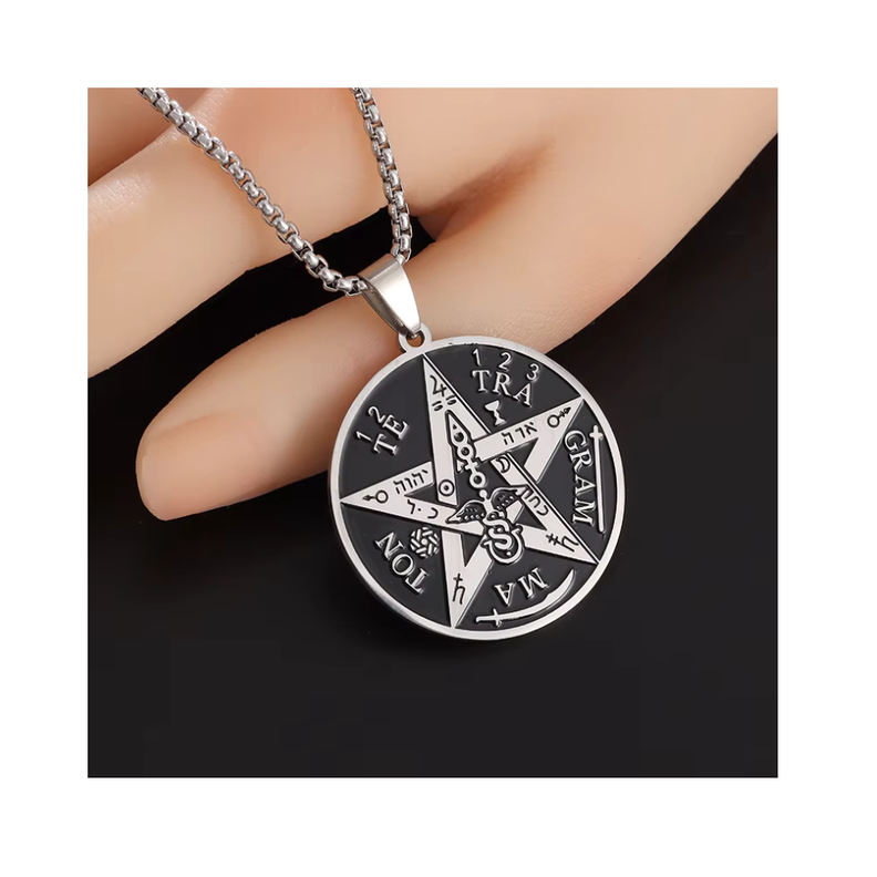 Collar de Acero Colgante Tetragrammaton-4