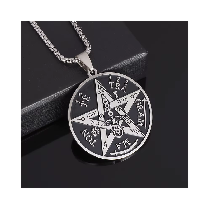 Collar de Acero Colgante Tetragrammaton-5