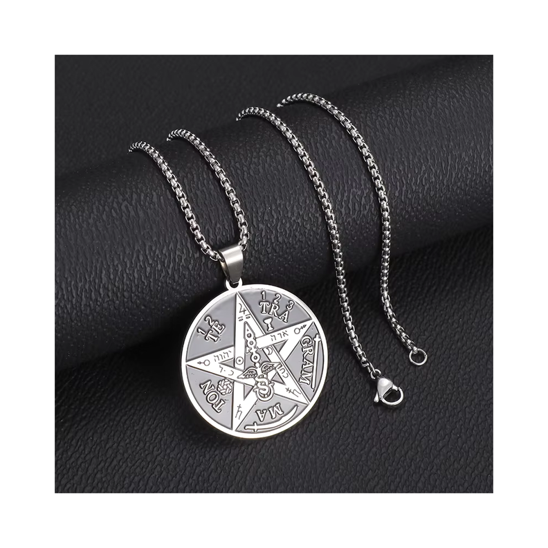 Collar de Acero Colgante Tetragrammaton-6