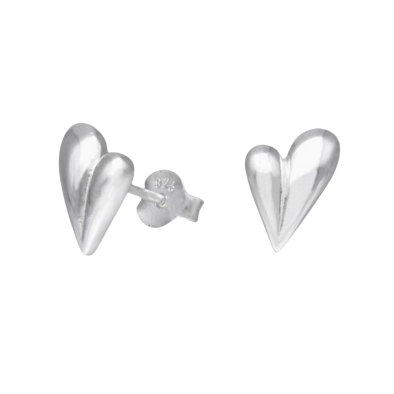 Aros de Plata Corazones Estilo Chunky-1