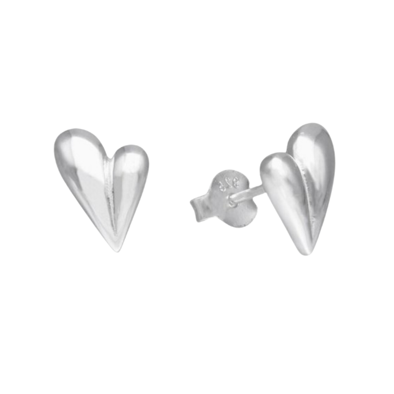 Aros de Plata Corazones Estilo Chunky-2