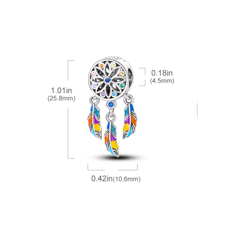 Charm Circular con Circones y Alas Colgantes-3