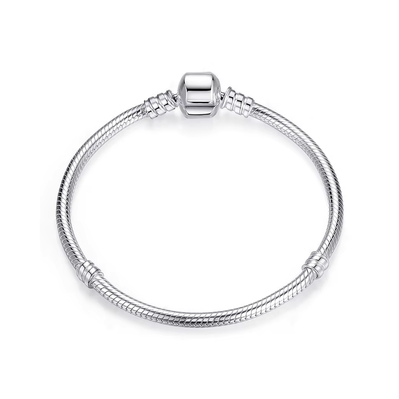 Pulsera Plateada de Acero para Charms 18 CM-0