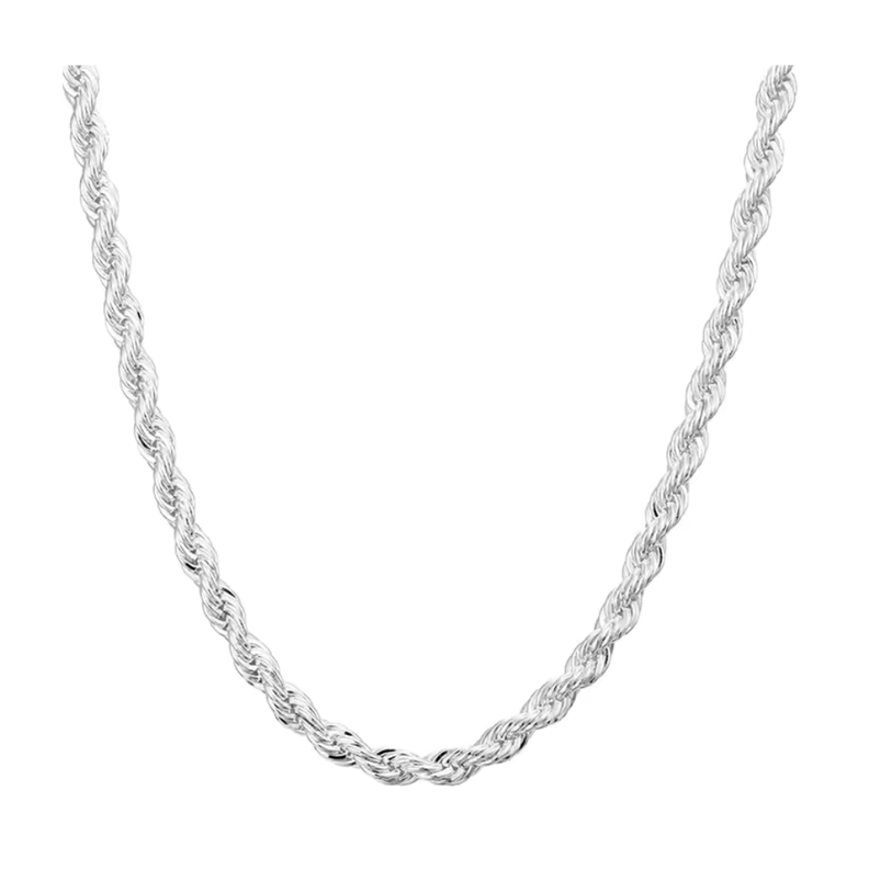 Cadena Tourbillon Acero Plateada 4 mm 45 cm-0