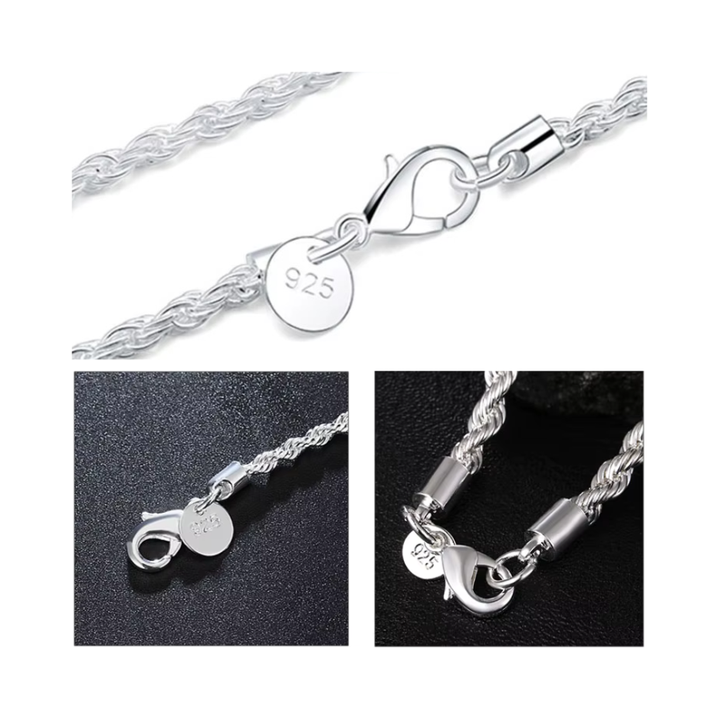 Cadena Tourbillon Acero Plateada 4 mm 45 cm-1