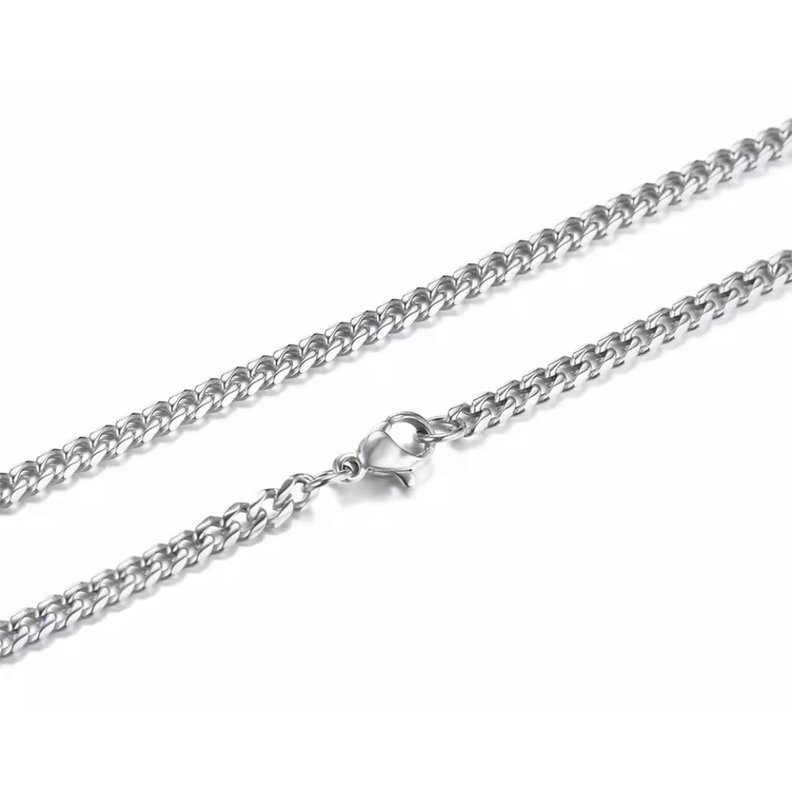 Cadena Acero Miami Cuban 3 mm 60 cm Plateado