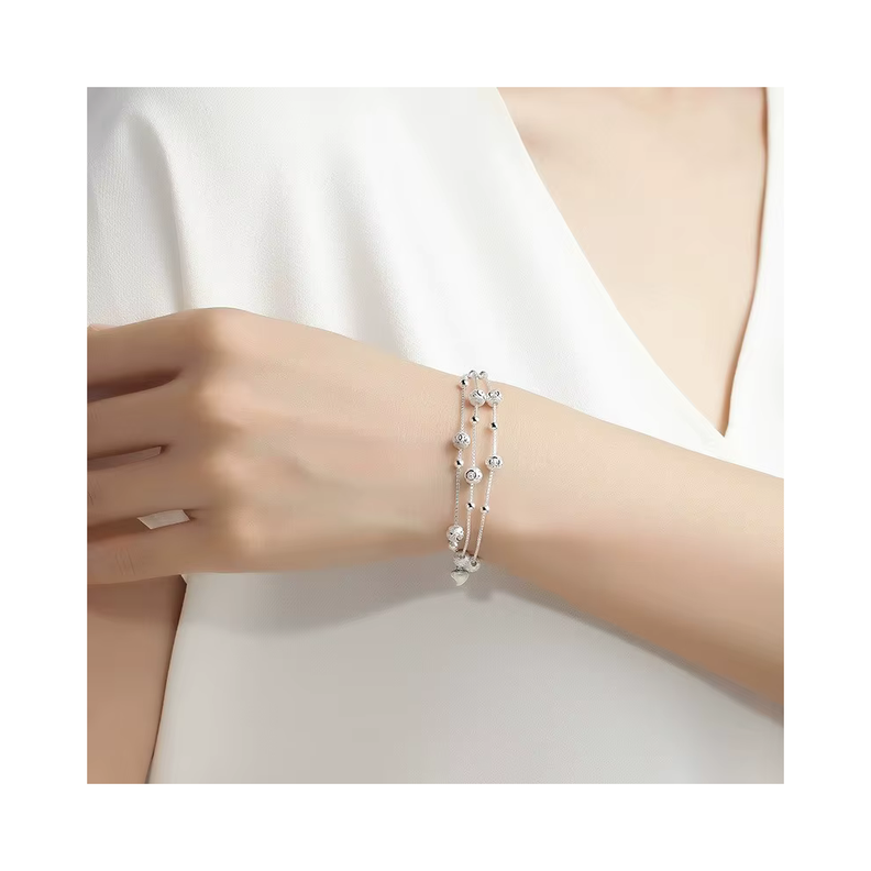 Pulsera Plateada Diseños Multicapa-5