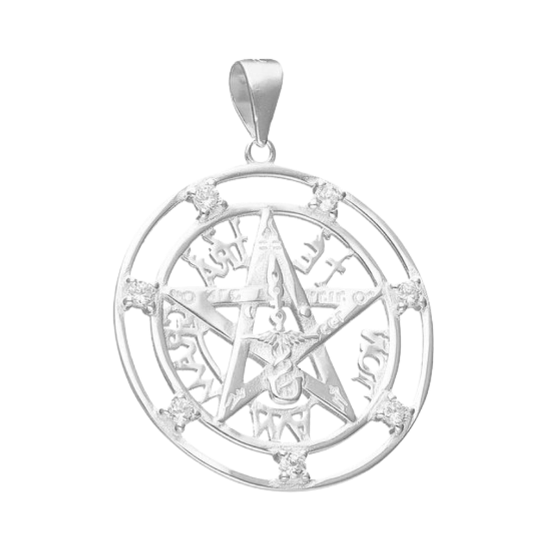 Colgante de Plata Tetragrammaton con Circones de 24 mm-1