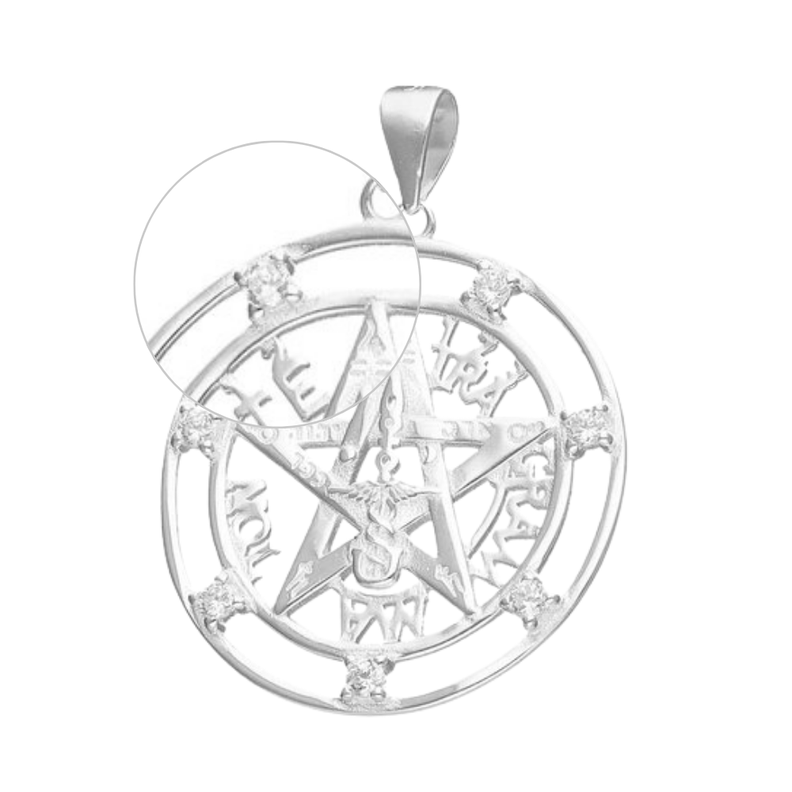 Colgante de Plata Tetragrammaton con Circones de 24 mm-2