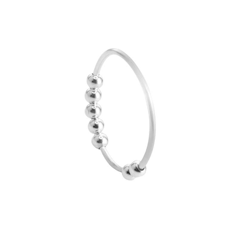 Anillo de Plata 925 Anti Estrés con Esferas-0