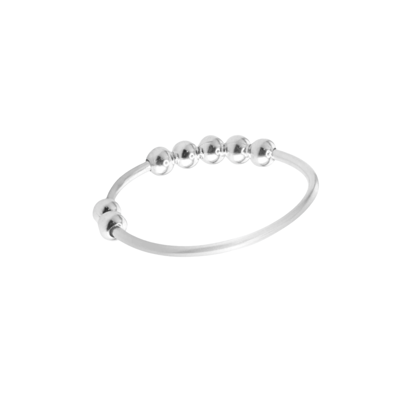 Anillo de Plata 925 Anti Estrés con Esferas-1