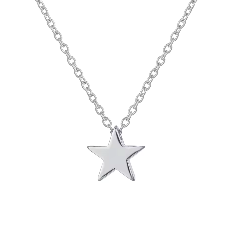 Collar Estrella Plateado De Acero 45 cm
