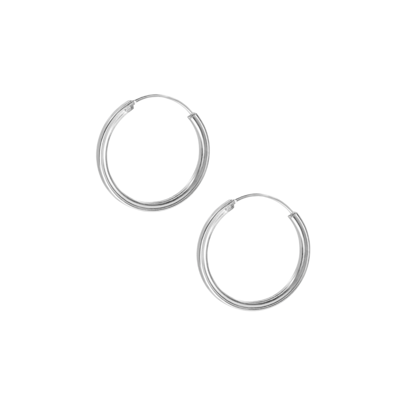 Aros de Plata Argollas Lisas Con Borde Cuadrado-0
