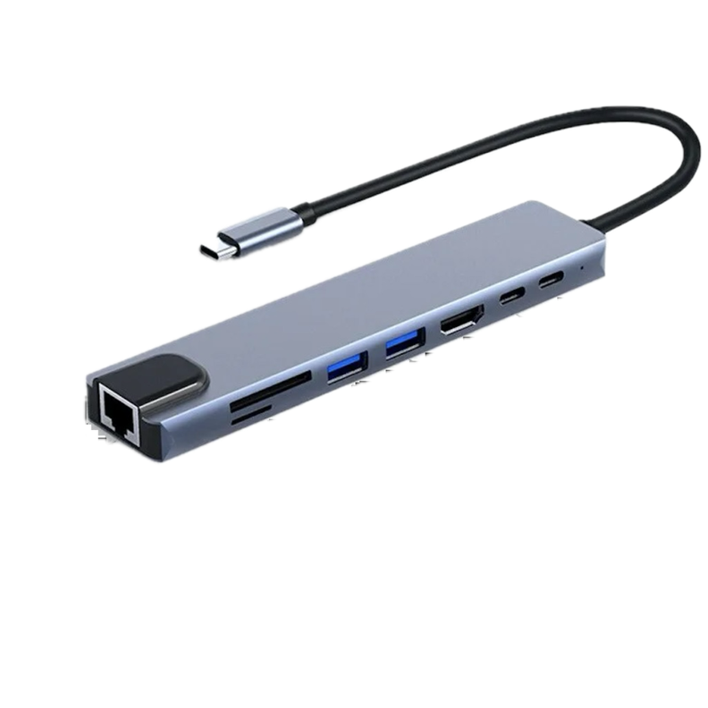 Concentrador USB tipo C 8 en 1 ,adaptador de ordenador-0