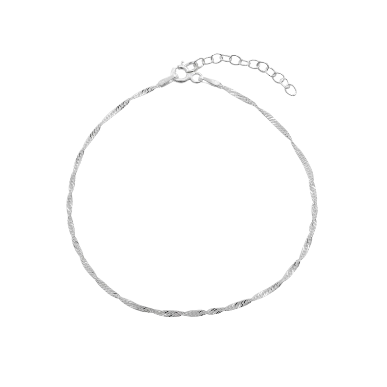 Pulsera De Plata Cadena Singapur-1